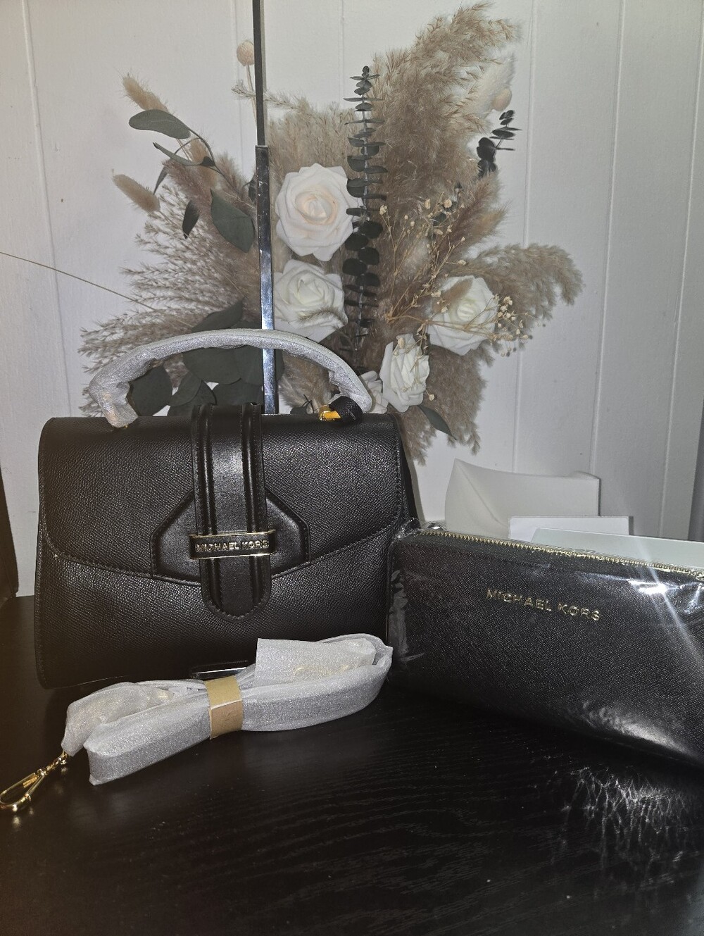 Michael Kors Black Crossbody with Matching Wallet